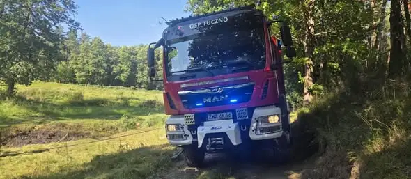 Pożar nieużytków w Tucznie Drugim – interwencja OSP Tuczno