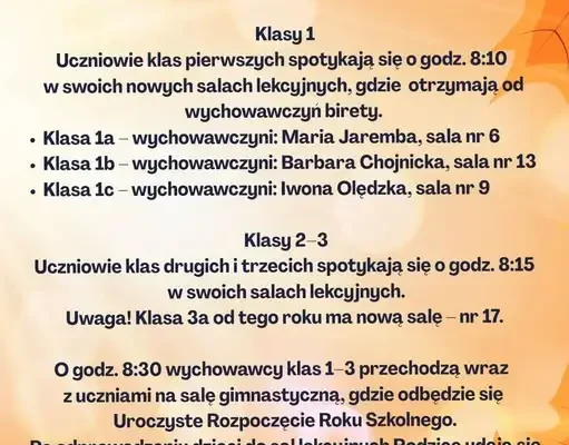 Rozpoczęcie roku szkolnego w SP4 w Wałczu – 1 września 2026