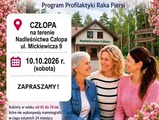 Bezpłatna mammografia w Człopie – 10 października 2026