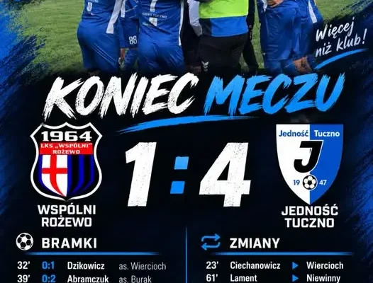 Jedność Różewo wygrywa 4:1 z Wspólnymi Różewo w wietrzne popołudnie