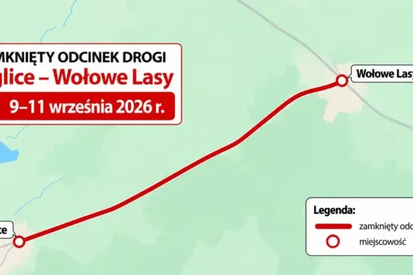Utrudnienia na drodze Jaglice – Wołowe Lasy: remont od 9 do 11 września