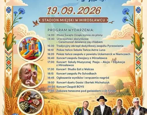 Dożynki Powiatowo-Gminne w Mirosławcu – 19 września na Stadionie Miejskim