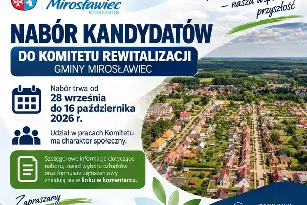 Mirosławiec szuka kandydatów do Komitetu Rewitalizacji. Nabór rusza 28 września