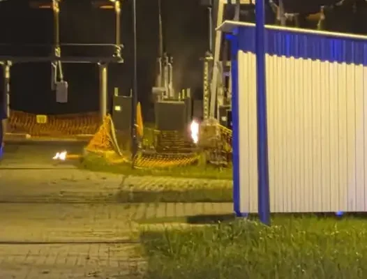 Pożar transformatora na stacji GPZ 110/15 kV w Mirosławcu – akcja strażaków