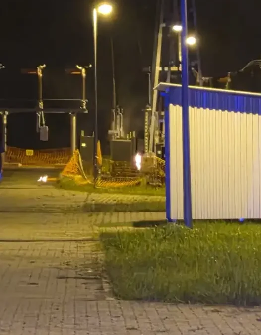 Pożar transformatora na stacji GPZ 110/15 kV w Mirosławcu – akcja strażaków