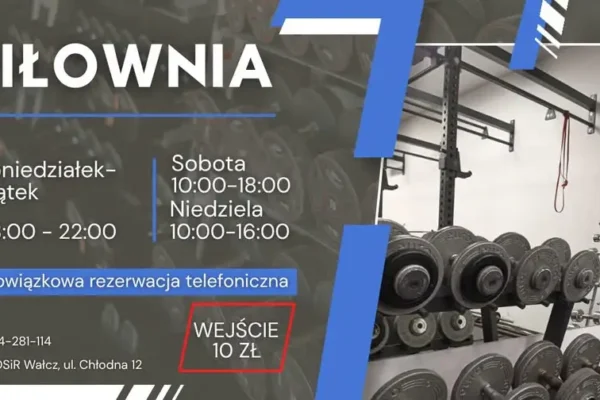 MOSiR Wałcz zaprasza na siłownię – sprawdź godziny otwarcia i cennik