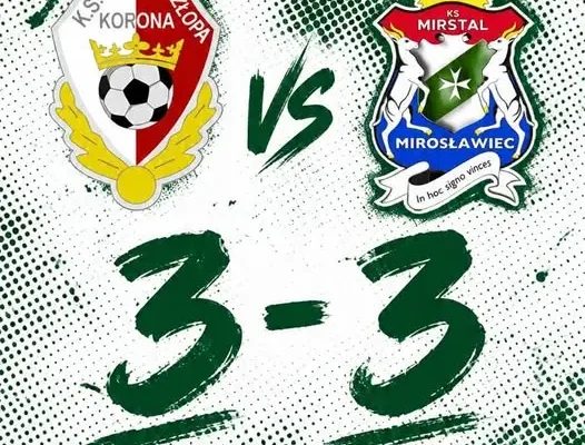 Korona Człopa 3:3 Mirstal Mirosławiec – podział punktów po zaciętym meczu
