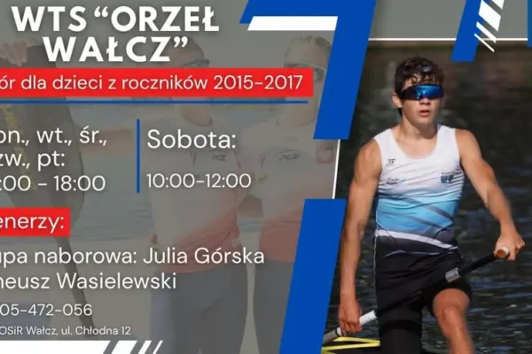 WTS Orzeł Wałcz prowadzi nabór do sekcji kajakarskiej dla dzieci