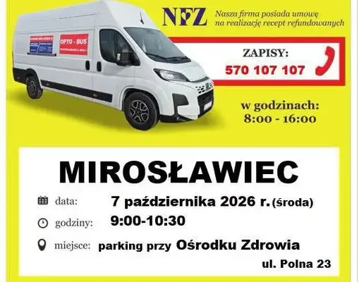 Bezpłatne badanie wzroku w Mirosławcu – mobilny gabinet OPTO-BUS już 7 października