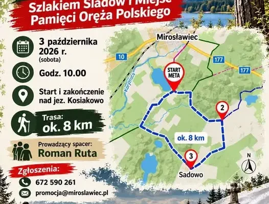 Rajd pieszy szlakiem śladów i miejsc pamięci oręża polskiego już w sobotę